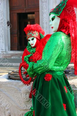 Two Venetian female masks.