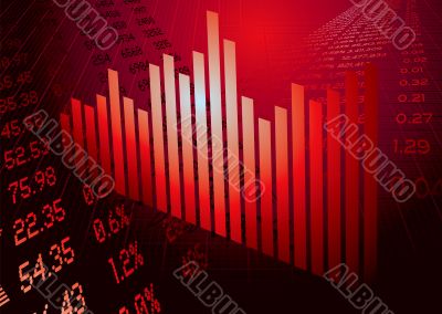 financial figures graph red
