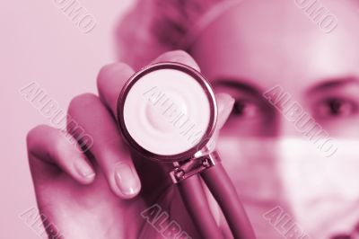 Portrait of a young doctor with stethoscope.