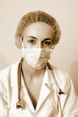 Portrait of a young doctor with stethoscope.