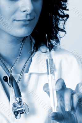 Portrait of a young doctor with stethoscope.