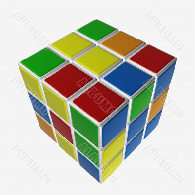Cube-Puzzle non-assembled