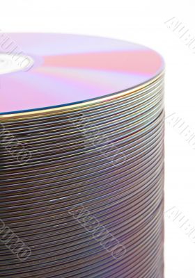 Purple CDs on spindle