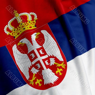 Serbian Flag Closeup