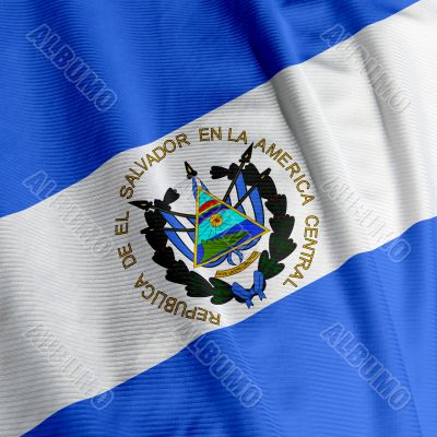 El Salvador Flag Closeup