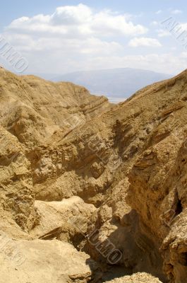 arava desert - dead landscape, stone and sand