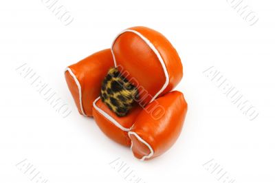 orange chair on white cushion