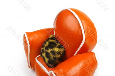 orange chair on white orange chair on white