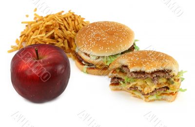 junk food and apple