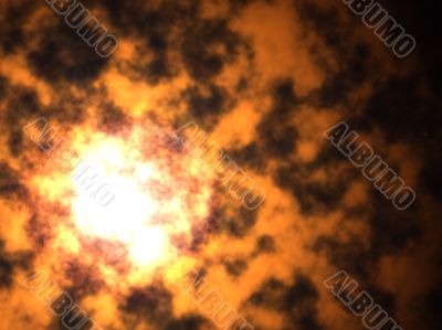 Abstract 3d background - bright flash of explosion