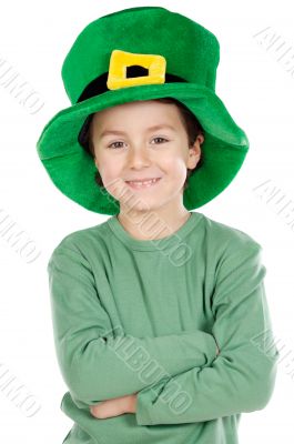 Child whit hat of Saint Patrick`s