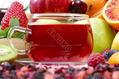 Cup of fruit tea