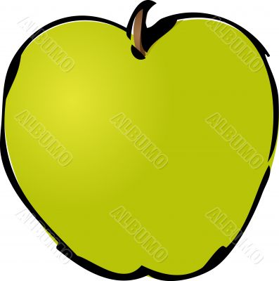 Whole green apple