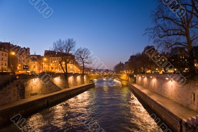 Evening Paris. The river of Sena