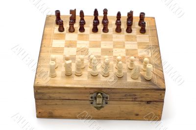 chess board on white background