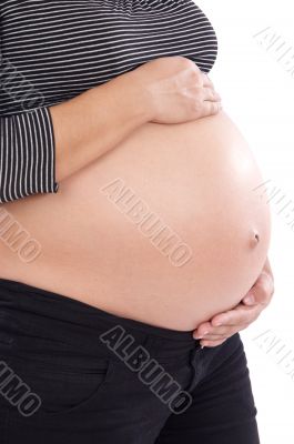 Pregnant with a white background