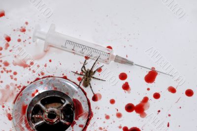 blood, drug, suicide and spider