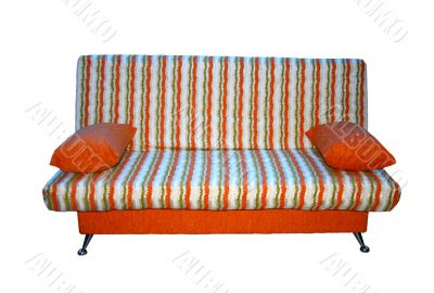Soft sofa from a fabric in a strip.