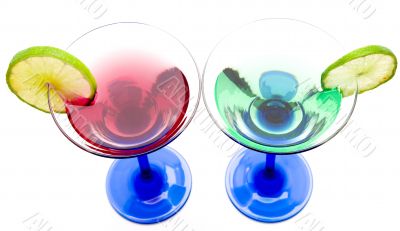 red and green  cocktails