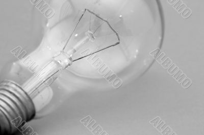 Background with lit lightbulb