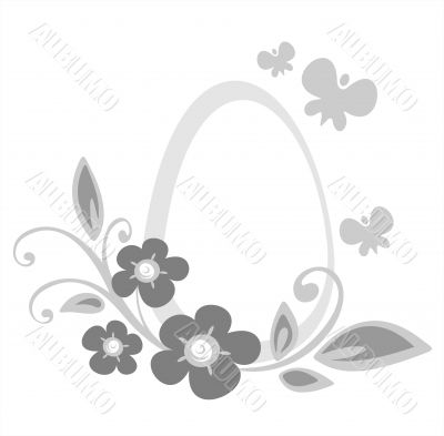 easter egg and flowers