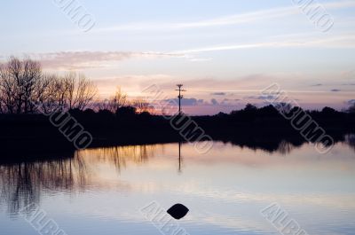 Lake at sunset