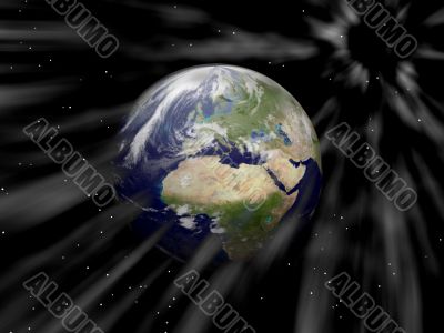 Rays on the earth Rays on the earth
