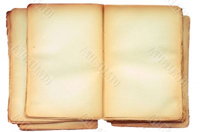 Old book open on both blank pages. Old book open on both blank pages.