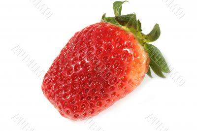 strawberries on white background - close up on texture