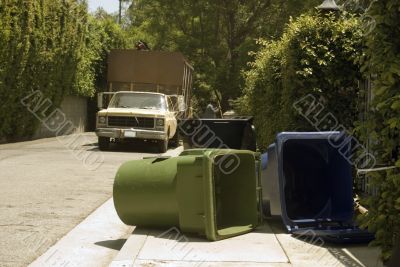 Trash Cans and Landscaper