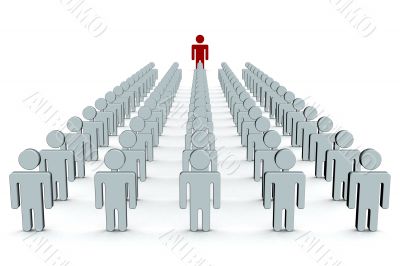 Conceptual image of teamwork. 3D image.