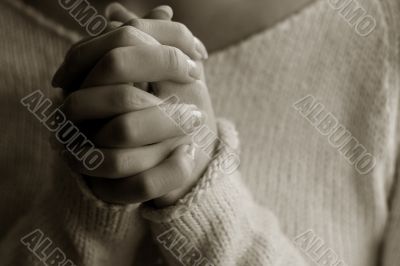 Praying woman hands