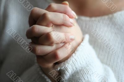 Praying woman hands