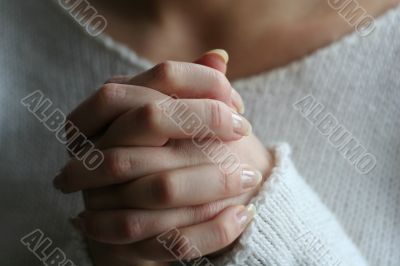 Praying woman hands