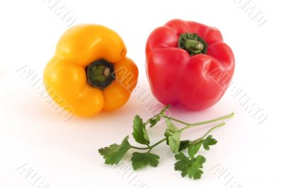 Yellow and red peppers