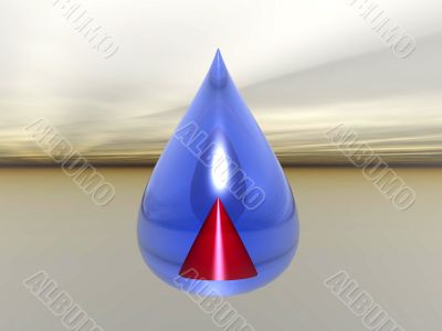 droplet with pyramid droplet with pyramid