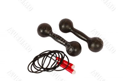skipping-rope and dumbbells skipping-rope and dumbbells