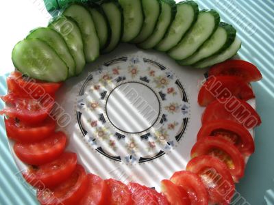 Cucumbers and tomatoes