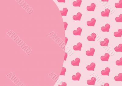 Background with hearts of pink color