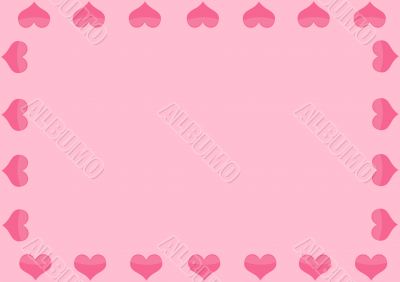 Background with hearts of pink color