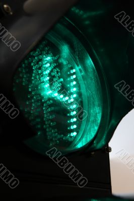 Pedestrian walk traffic signal.