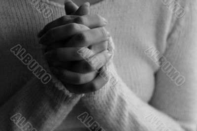 Praying woman hands