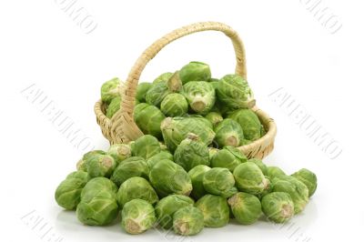 Brussels sprouts in a basket