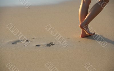 Foot Prints on Beach