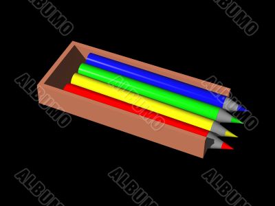 box with color pencils box with color pencils