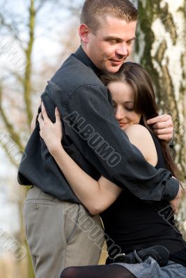 Hugging couple