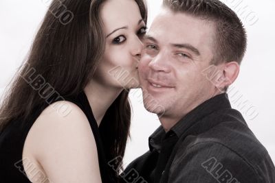 Girl is kissing her boyfriend