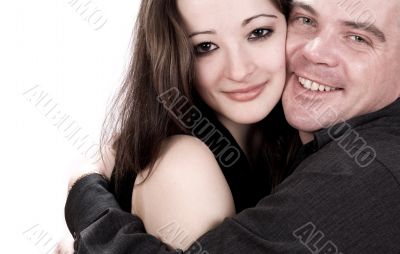 Young couple hugging