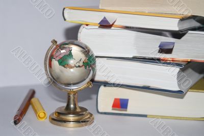 Book with a globe