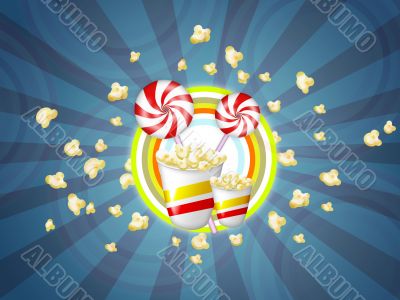popcorn lolly candy circle